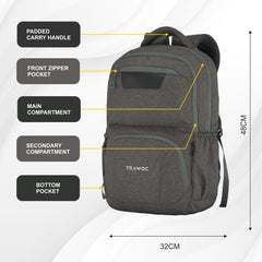 TPB04 30L Laptop Backpack-Ash Brown