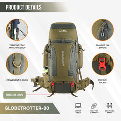 GLOBETROTTER-80 Rucksack - Olivegreen