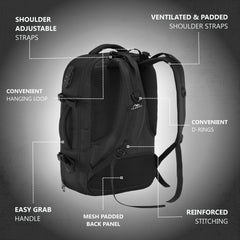 TPB01 45L Laptop Backpack-Black