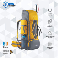 VORTEX-60 Rucksack - Yellow (Clearance Sale)