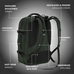 TPB01 45L Laptop Backpack-Hunter green