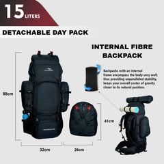 WILDWING-95 Rucksack - Black (Clearance Sale)