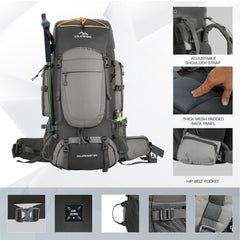 WILDQUEST-50 Rucksack - LAVA GREY