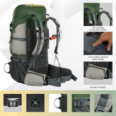 WILDQUEST-50 Rucksack - HUNTER GREEN