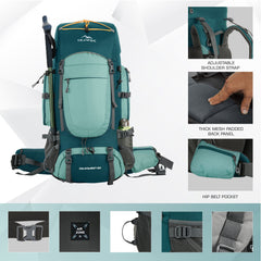 WILDQUEST-50 Rucksack - TEAL BLUE