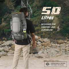 WILDQUEST-50 Rucksack - LAVA GREY