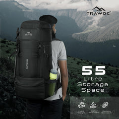 ALPINE-55 Backpack - Black