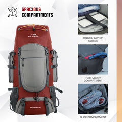 WILDQUEST-50 Rucksack - CARMINE RED