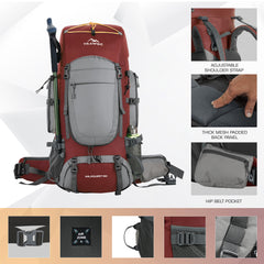 WILDQUEST-50 Rucksack - CARMINE RED