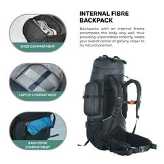 WAYFARER-80 Rucksack - Grey-Black