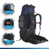 WAYFARER-80 Rucksack - Navyblue-Black