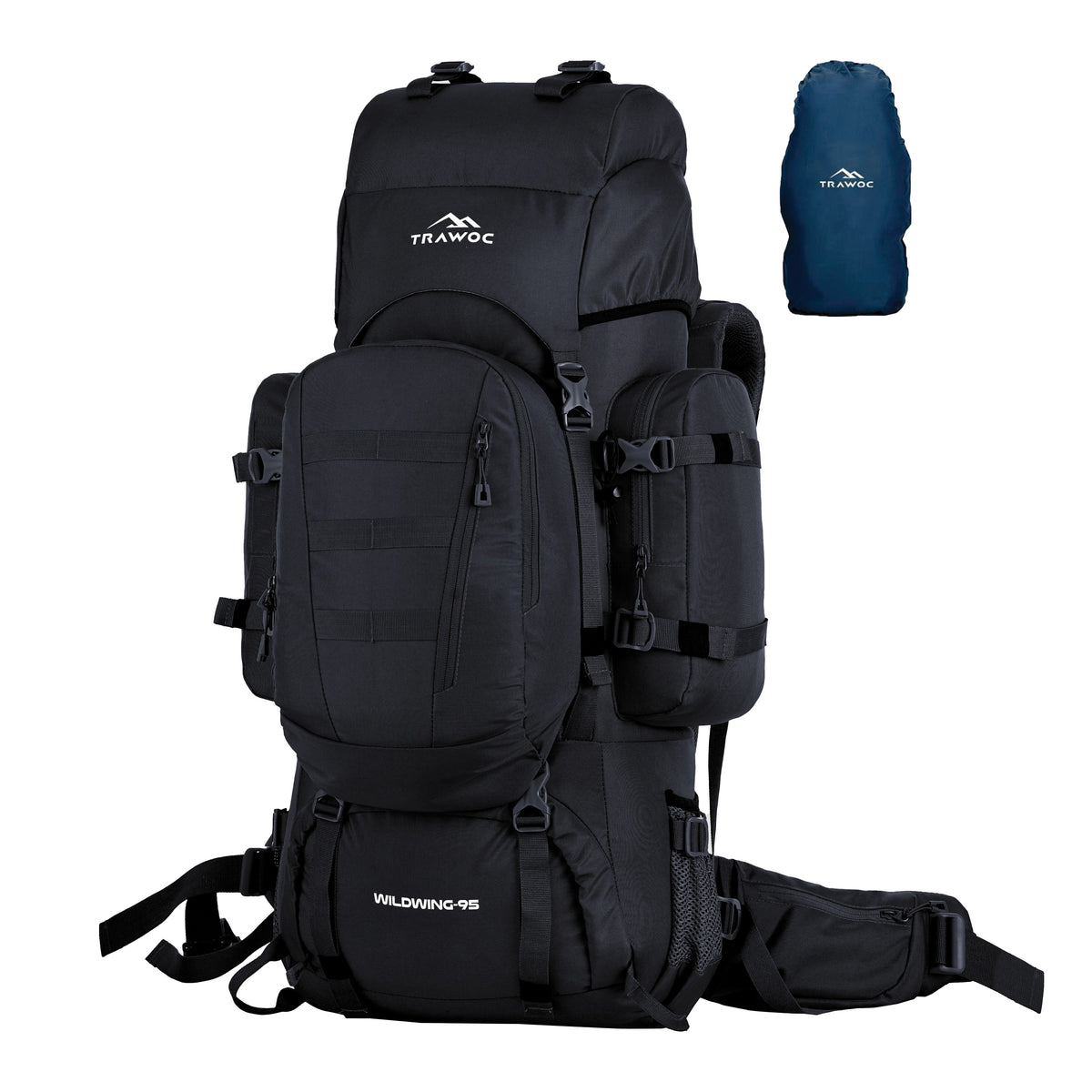 Trawoc Travel Backpack With Detachable Daypack 80 15Ltr Camping Rucksack TRAWOC