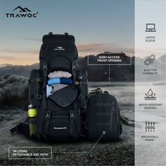 WILDWING-95 Rucksack - Black