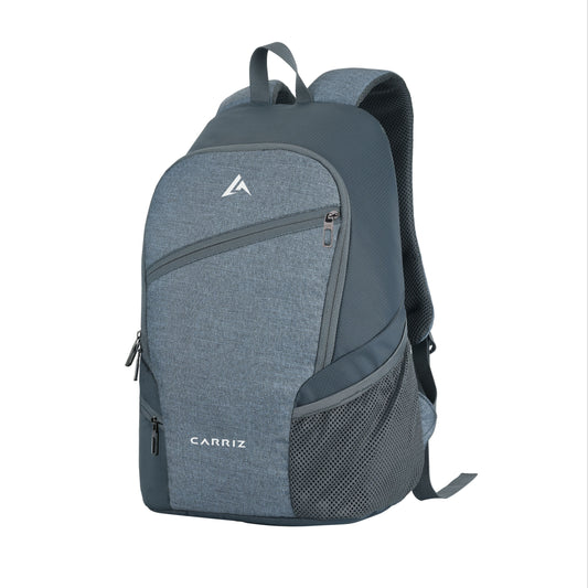 Thumbnail image of the CARRIZ Casual Backpack - CB01 in grey. The backpack features a modern and minimalist design with a smooth grey exterior. It includes adjustable shoulder straps, a top handle for easy carrying, and a front zippered pocket for quick access to essentials.