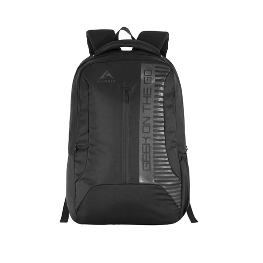 Thumbnail image of the CPB01 26L Laptop Backpack in black. The backpack features a sleek and modern design with a classic black color, showcasing its padded shoulder straps and compact structure. The front zippered pocket and logo are visible, highlighting its practical features.