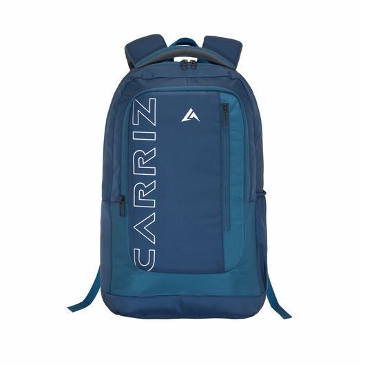 Thumbnail image of the CPB02 26L Laptop Backpack in navy blue. The backpack features a stylish and functional design with a rich navy blue color, showcasing its padded shoulder straps and compact silhouette. The front zippered pocket and logo are visible, emphasizing its practical features. The neutral background highlights the backpack's modern appearance, making it suitable for various settings.