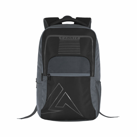 Thumbnail image of the CPB03 25L Laptop Backpack in grey. The backpack features a modern and sleek design with a stylish grey color, showcasing its padded shoulder straps and compact structure. The front zippered pocket and logo are visible, highlighting its practical features.