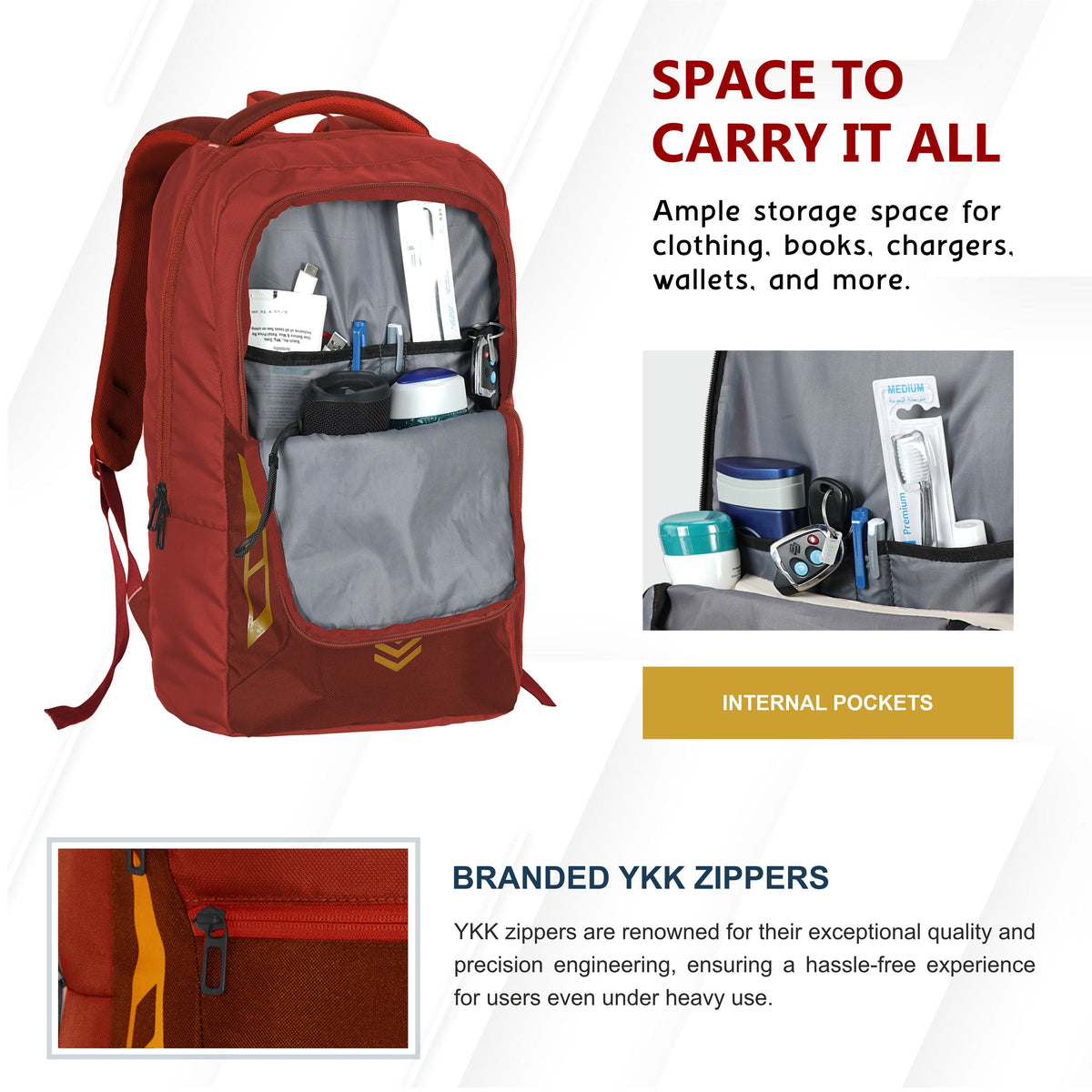 Thumbnail image of the CPB04 23L Laptop Backpack in red. The backpack features a sleek and modern design with a vibrant red color, showcasing its padded shoulder straps and compact silhouette. The front zippered pocket and logo are visible, highlighting its practical features. The background is neutral to emphasize the backpack's striking appearance.