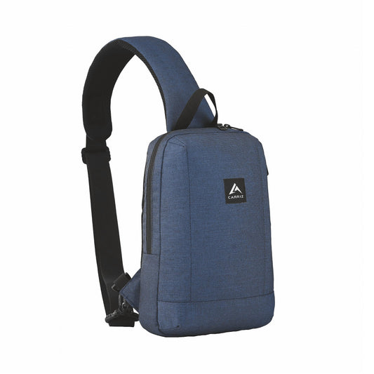 Thumbnail image of the Carriz Crossbody Backpack -CRB02-DARKBLUE-MP. The backpack features a rich dark blue color with a sleek, minimalist design. It is made from durable material, providing both style and functionality. The bag includes an adjustable crossbody strap for easy carrying and a top zipper for secure storage.