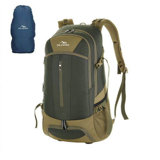 Thumbnail image of the FALCON-40 Rucksack in olive green, featuring a rugged and tactical design. The rucksack showcases adjustable straps, multiple compartments for organized storage, and durable materials, making it suitable for outdoor activities, hiking, and everyday use.