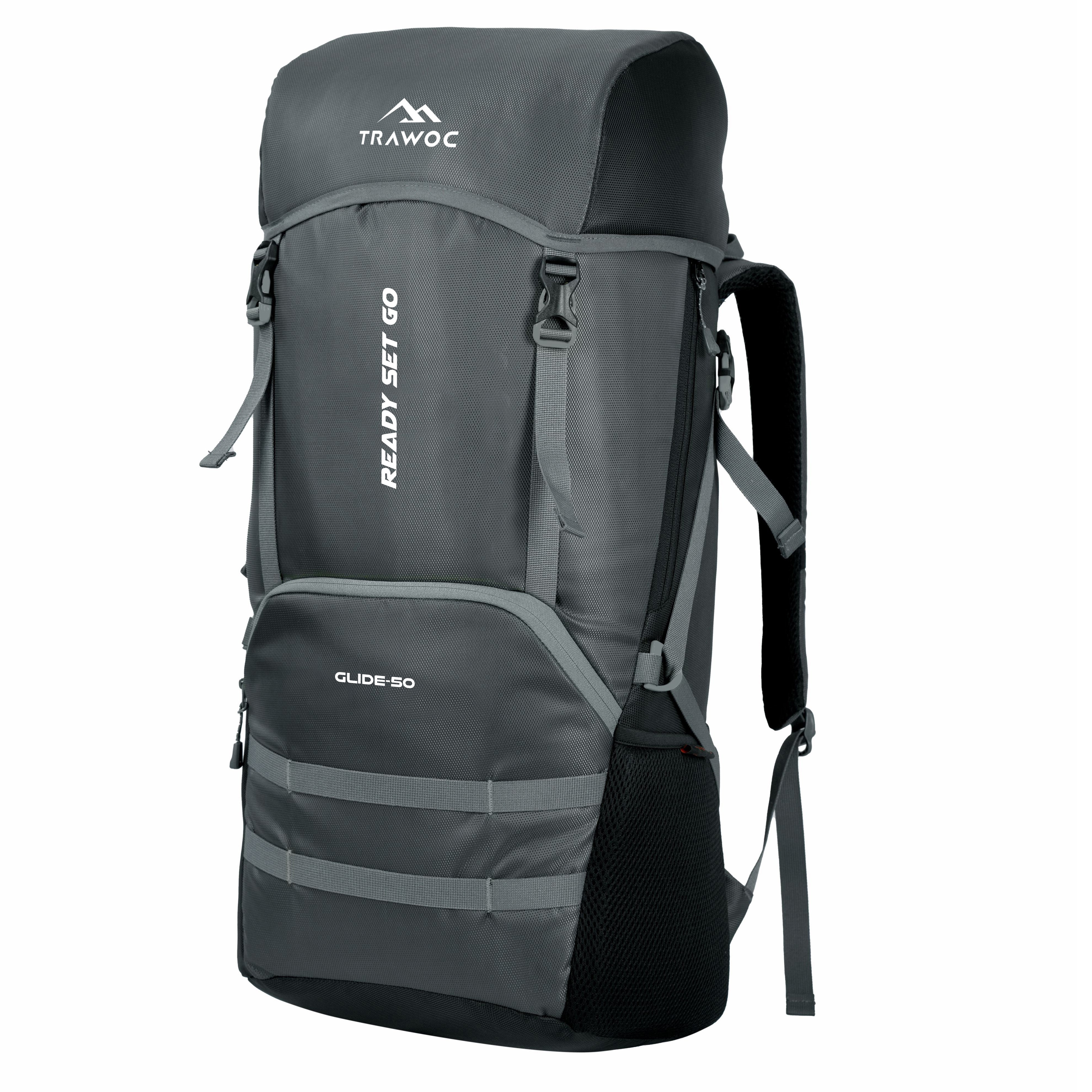 Thumbnail image of the GLIDE-50 Backpack in black, featuring a sleek and modern design with multiple compartments and adjustable straps, set against a clean, neutral background.