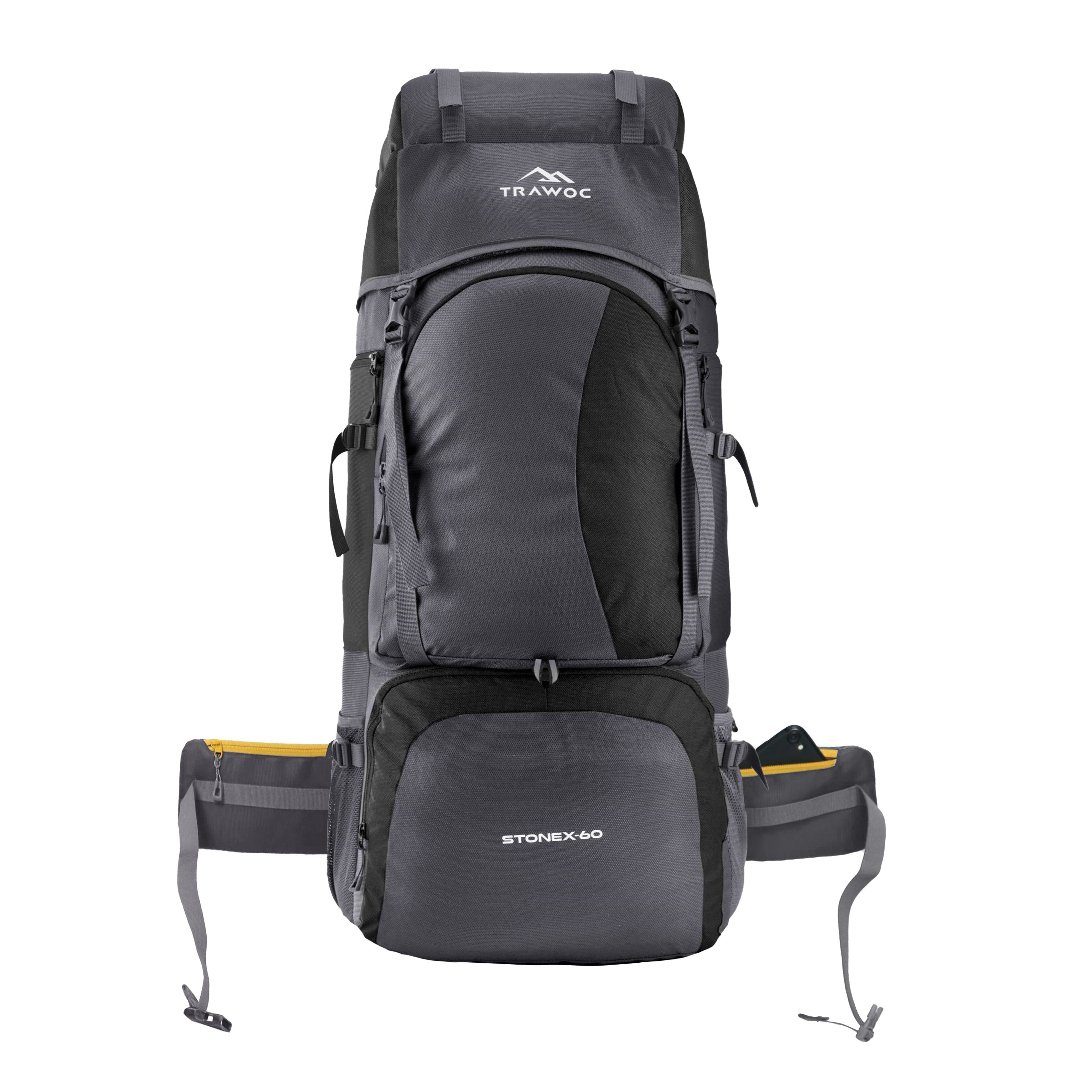 Thumbnail image of the STONEX-60 Rucksack in Black, featuring a sleek and modern design. The rucksack showcases its spacious compartments, adjustable straps, and practical features, making it ideal for outdoor adventures and daily use. The classic black color adds a versatile and stylish touch to the overall look.