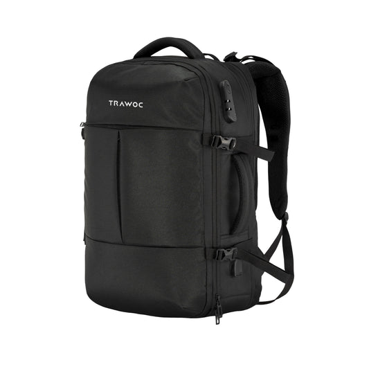 Thumbnail image of the TPB01 45L Laptop Backpack in Black, featuring a sleek and modern design, durable material, and practical storage options, set against a neutral background.