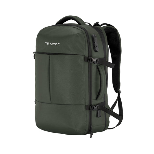 Thumbnail image of the TPB01 45L Laptop Backpack in Uniform Green, featuring a spacious design, vibrant green color, and practical features, set against a neutral background.