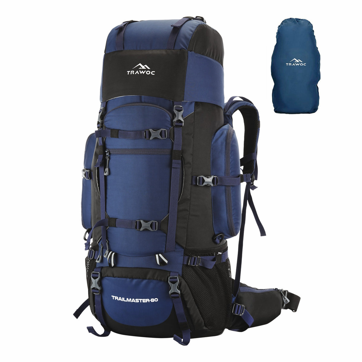 Thumbnail image of the TRAILMASTER-80 Rucksack in navy blue, featuring a sleek and modern design. The rucksack is displayed against a neutral background, showcasing its spacious compartments, adjustable straps, and practical pockets, making it an excellent choice for outdoor activities and travel.