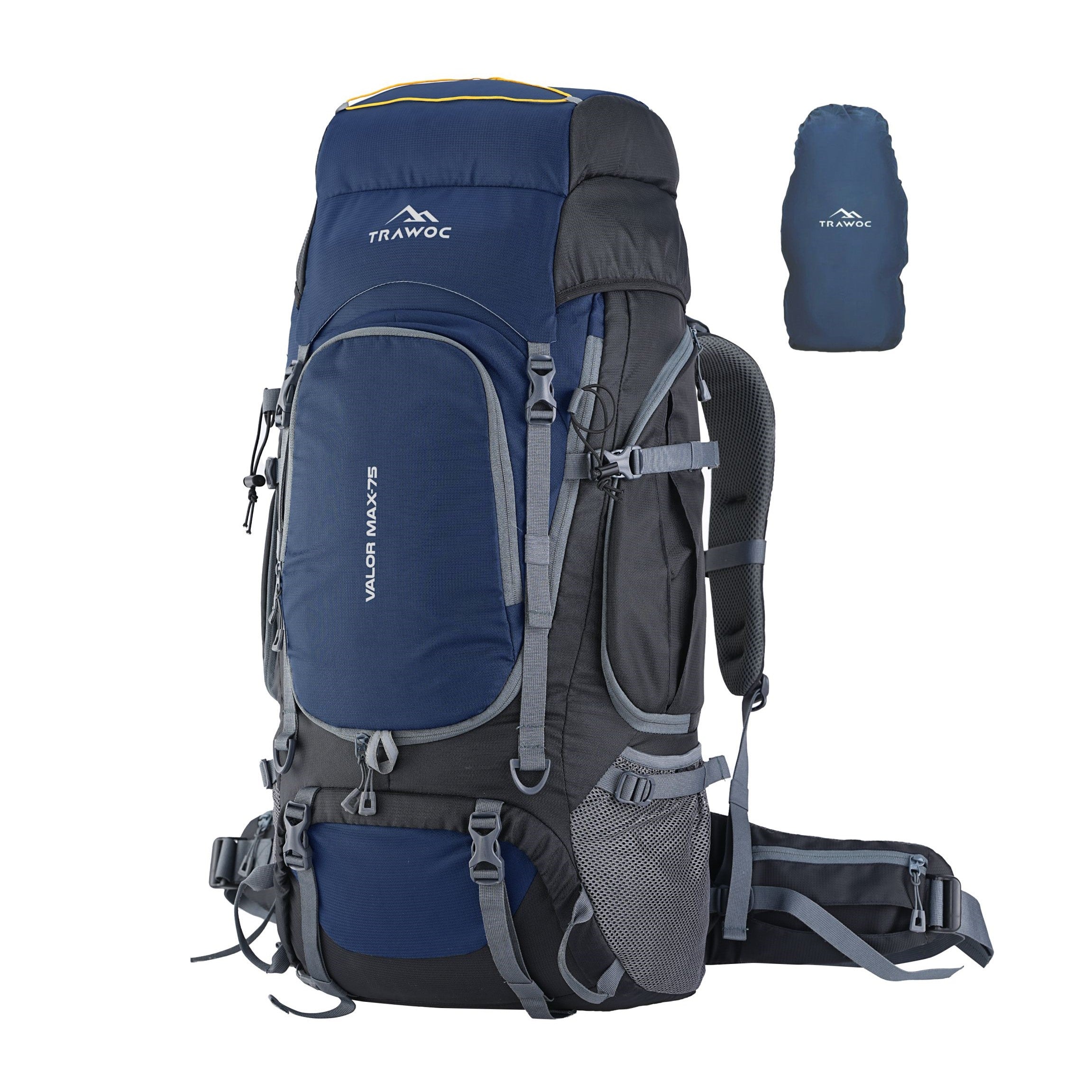 Thumbnail image of the VALOR MAX-75 Rucksack in navy blue, featuring a sleek design with multiple compartments and adjustable straps, displayed against a simple background to emphasize its functionality and deep color.